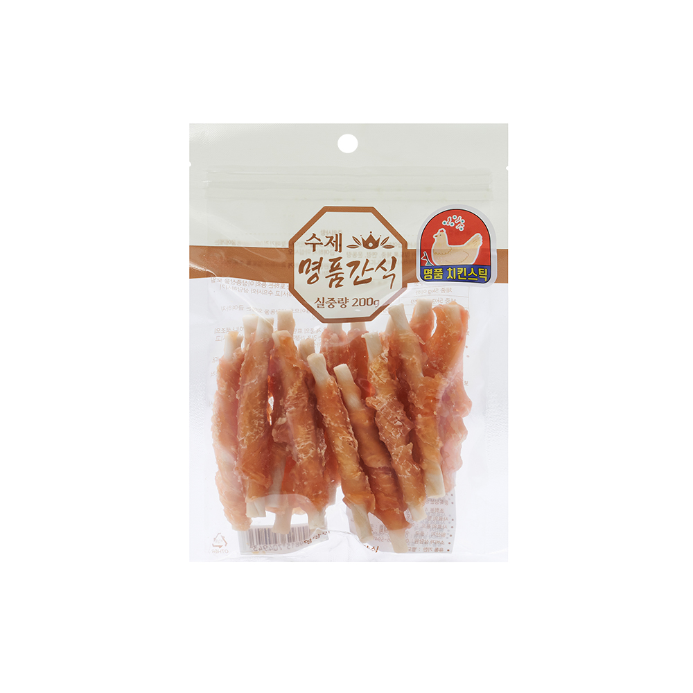 ◆  강아지 대용량 명품 수제간식 치킨 스틱 실중량 200g
