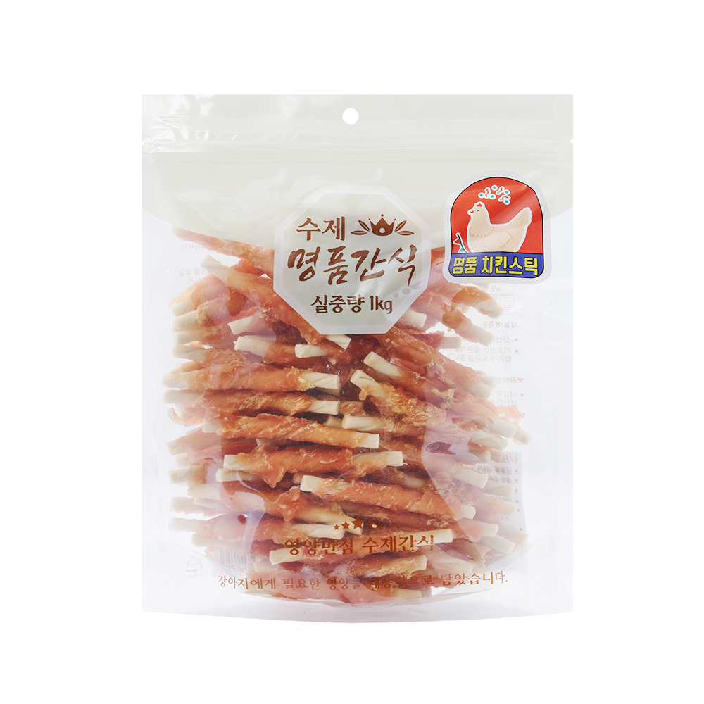 ◆  강아지 대용량 명품 수제간식 치킨 스틱 실중량 1kg